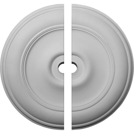 Ekena Millwork Classic Ceiling Medallion, Two Piece (Fits Canopies up to 8 1/4"), 44 1/2"OD x 4"ID x 4 "P CM44CL2